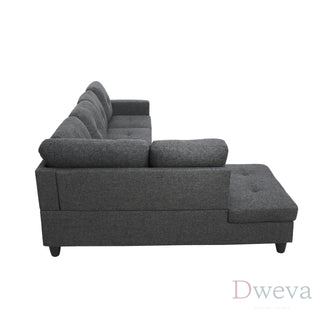 Vetra 3-Piece Linen Sectional Sofa Set Dweva