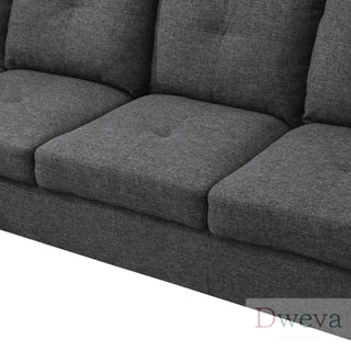 Vetra 3-Piece Linen Sectional Sofa Set Dweva
