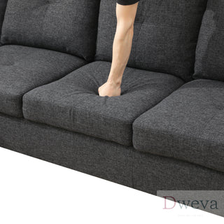 Vetra 3-Piece Linen Sectional Sofa Set Dweva