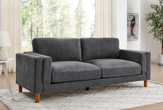 Corduroy Upholstered Square Arm Sofa Dweva