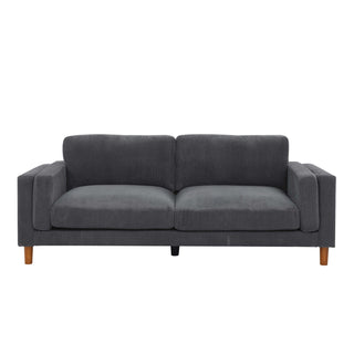 Corduroy Upholstered Square Arm Sofa Dweva