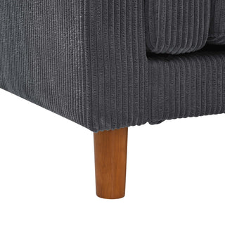 Corduroy Upholstered Square Arm Sofa Dweva