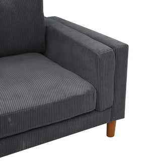 Corduroy Upholstered Square Arm Sofa Dweva