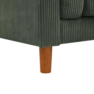 Corduroy Upholstered Square Arm Sofa Dweva