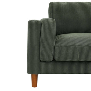 Corduroy Upholstered Square Arm Sofa Dweva