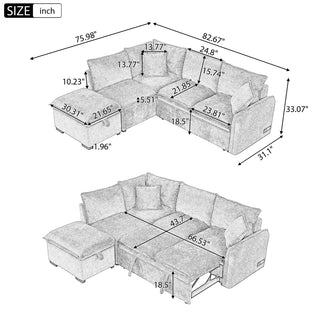 82.67"Convertible Sofa Bed Dweva