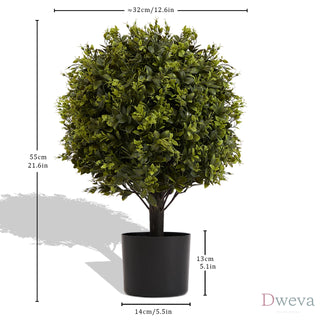 UV protection Ball Topiary Tree for indoor outdoor Hot sales Artificial plants Greenery decoration in pot 22in 2pcs/set Dweva