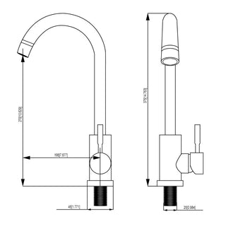 Kitchen Sink Faucet with Single Handles, Gold Dweva