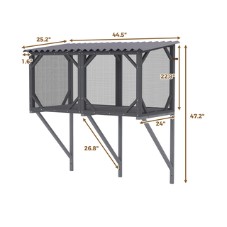 Cat Window Box, 43.3" Catio Outdoor Cat Enclosure with Bug Proof Net for Sunbathing, Napping & Viewing, Window Perch for Large Indoor Cats - All Weather Use, Cat Cage Dweva