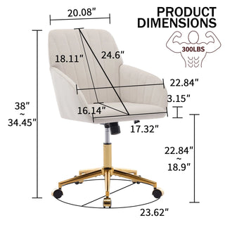 TY Adjustable Office Chair, Home Bedroom, Ergonomic Swivel Chair, Backrest Seat, Comfortable for Long Sitting Dweva