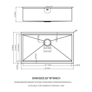 30" Undermount Kitchen Sink - 30*19*9 inch Kitchen Sink Undermount Single Bowl 16 Gauge Stainless Steel Ledge Workstation Kitchen Sinks Dweva