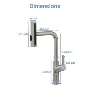 360° Pull-Down Kitchen Faucet with 4 Spray Modes, Brushed Nickel Dweva