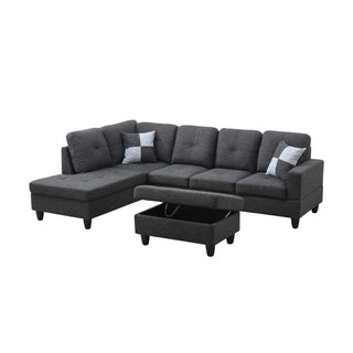 Vetra 3-Piece Linen Sectional Sofa Set Dweva