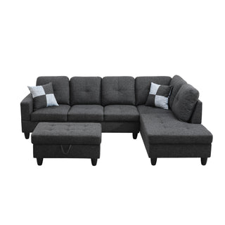 Vetra 3-Piece Linen Sectional Sofa Set Dweva