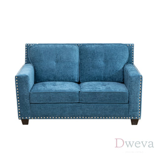 Kendall Linen Nailhead Loveseat Dweva