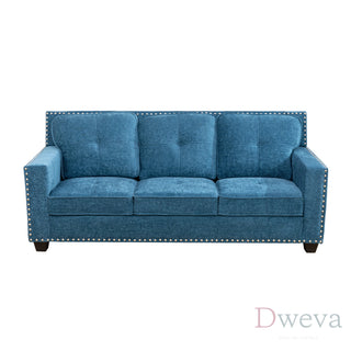 Kendall Linen Track-Arm Nailhead Sofa Dweva