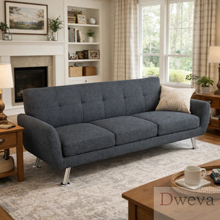 Kendall Tufted Linen Sofa Dweva