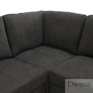 Haven 8-Piece Flannel Modular Sectional Sofa Set Dweva