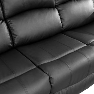 Black Semi PU And PVC 3-Piece Couch Living Room Sofa Set