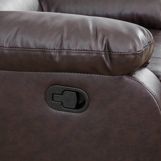 Brown Semi PU And PVC 3-Piece Couch Living Room Sofa Set