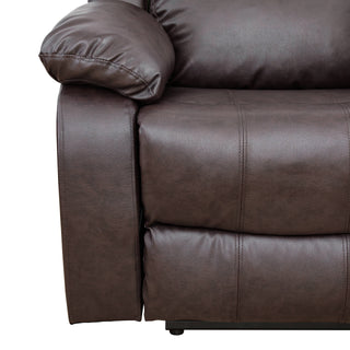 Brown Semi PU And PVC 3-Piece Couch Living Room Sofa Set
