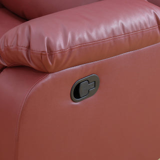 Red Semi PU And PVC 3 Seat Sofa Living Room Sofa