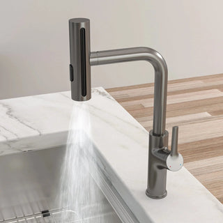 360° Pull-Down Kitchen Faucet with 4 Spray Modes, Gunmetal Black Dweva