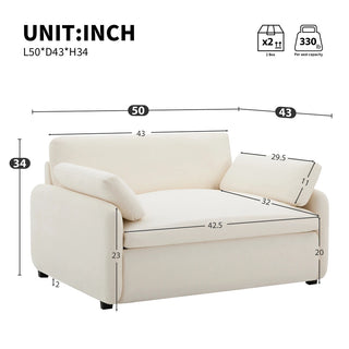 50*43" Oversized Chenille Single Sofa Chair Dweva