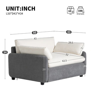 50*43" Oversized Chenille Single Sofa Chair Dweva