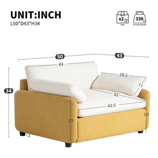 50*43" Oversized Chenille Single Sofa Chair Dweva
