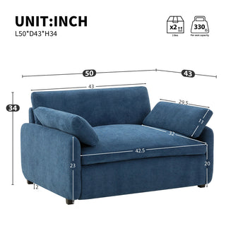 50*43" Oversized Chenille Single Sofa Chair Dweva