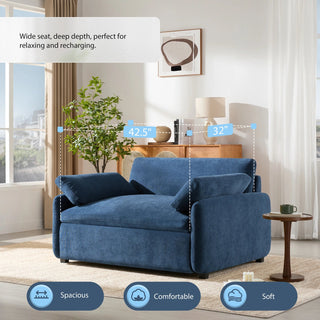 50*43" Oversized Chenille Single Sofa Chair Dweva