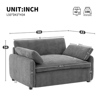 50*43" Oversized Chenille Single Sofa Chair Dweva