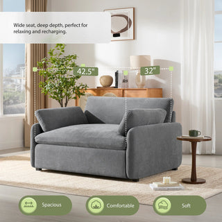 50*43" Oversized Chenille Single Sofa Chair Dweva