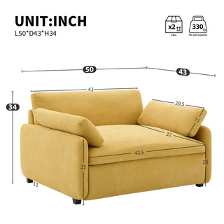 50*43" Oversized Chenille Single Sofa Chair Dweva