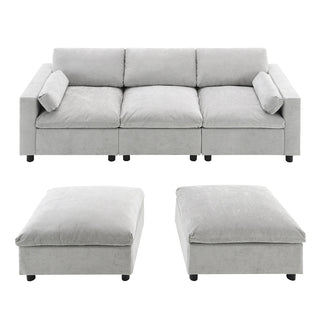 86.5'' U-Shaped Sofa with Storage Pockets Dweva