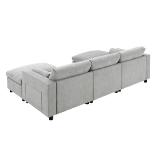 86.5'' U-Shaped Sofa with Storage Pockets Dweva