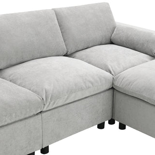 86.5'' U-Shaped Sofa with Storage Pockets Dweva