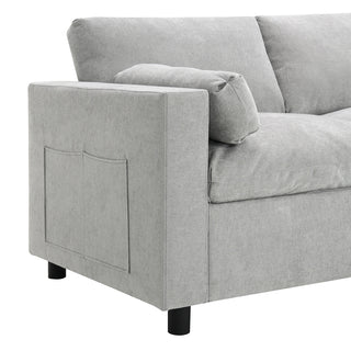 86.5'' U-Shaped Sofa with Storage Pockets Dweva