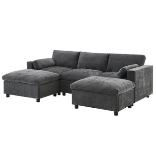 86.5'' U-Shaped Sofa with Storage Pockets Dweva