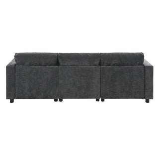 86.5'' U-Shaped Sofa with Storage Pockets Dweva