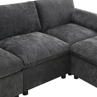 86.5'' U-Shaped Sofa with Storage Pockets Dweva