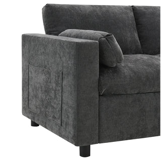 86.5'' U-Shaped Sofa with Storage Pockets Dweva