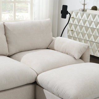 96.5'' L-Shaped Sectional Sofa with Storage Ottoman Dweva