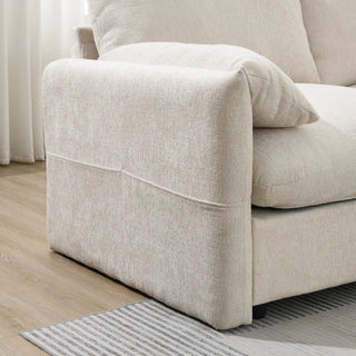 96.5'' L-Shaped Sectional Sofa with Storage Ottoman Dweva