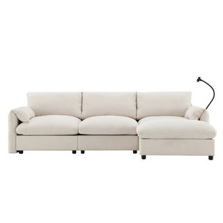 96.5'' L-Shaped Sectional Sofa with Storage Ottoman Dweva