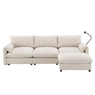 96.5'' L-Shaped Sectional Sofa with Storage Ottoman Dweva