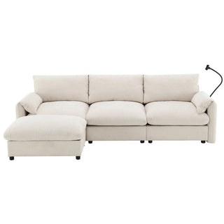96.5'' L-Shaped Sectional Sofa with Storage Ottoman Dweva