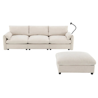 96.5'' L-Shaped Sectional Sofa with Storage Ottoman Dweva