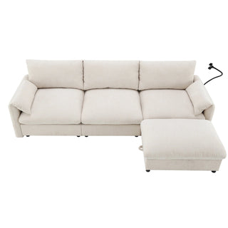 96.5'' L-Shaped Sectional Sofa with Storage Ottoman Dweva